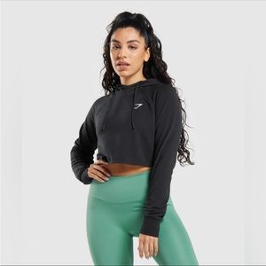 Gymshark training cropped hoodie, small, black